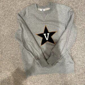 Hillflint Vanderbilt University Grey Needlepoint Sweatshirt Size Medium